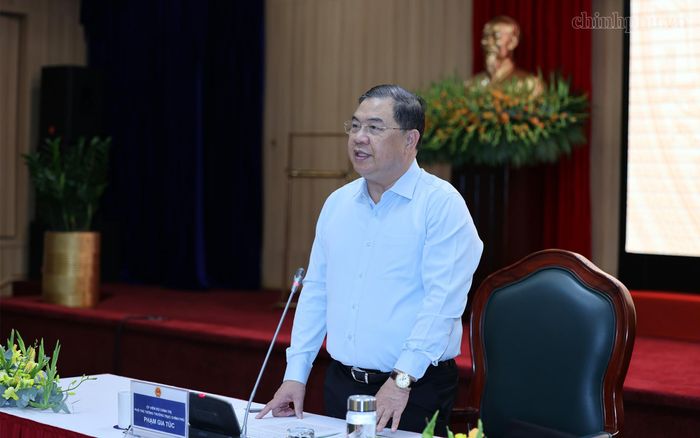  Phó Thủ tướng Thường trực Phạm Gia Túc phát biểu tại cuộc làm việc - Ảnh: VGP. 