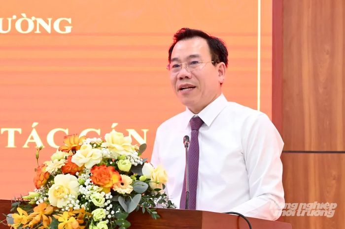 Tân Cục trưởng Cục Trồng trọt và Bảo vệ thực vật Dương Đức Huy phát biểu nhận nhiệm vụ. Ảnh: Kiều Chi.