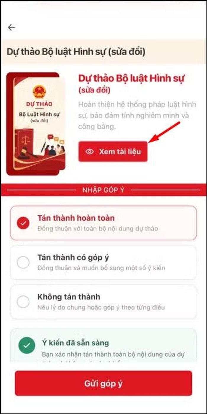 Màn hình dự thảo Bộ luật Hình sự.