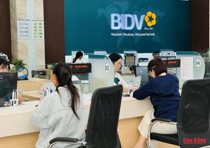 Khách hàng giao dịch tại BIDV Chi nhánh Cao Bằng.