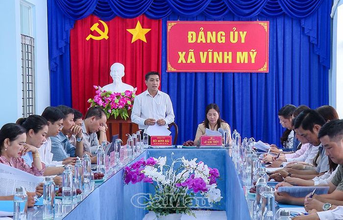 Phó Chủ tịch Uỷ ban MTTQ Việt Nam tỉnh Cà Mau Bùi Minh Hải đề nghị xã Vĩnh Mỹ tiếp tục đẩy mạnh tuyên truyền,  lan toả cuộc vận động trong cộng đồng.