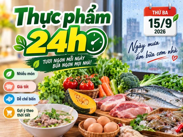 Thực phẩm 24h ngày 15/9: Mưa lớn ở Bắc bộ, hôm nay ăn gì vừa ngon vừa tiết kiệm? Ảnh minh họa được tạo với sự hỗ trợ của AI.