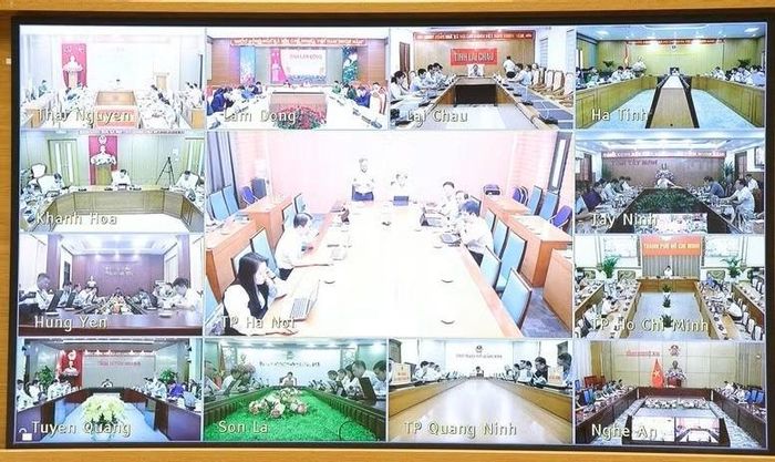 Hội nghị được kết nối trực tuyến với các địa phương - Ảnh: CP