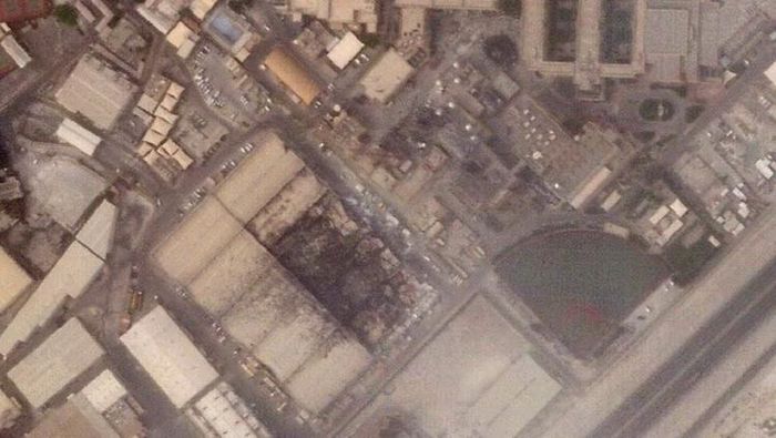 Căn cứ Hạm đội 5 của Mỹ sau các cuộc tấn công của Iran tại Manama, Bahrain, ngày 1/3. (Ảnh: Reuters)