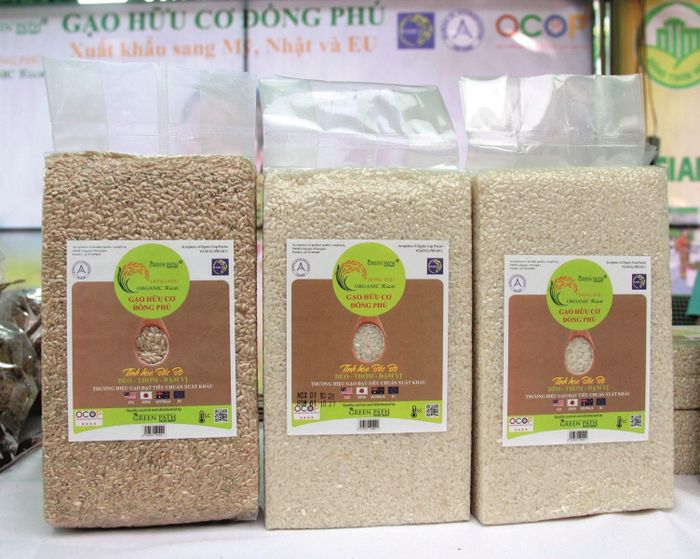 Sản phẩm gạo hữu cơ của Hợp tác xã Nông nghiệp hữu cơ Đồng Phú đạt tiêu chuẩn xuất khẩu. Ảnh: Bình Minh 