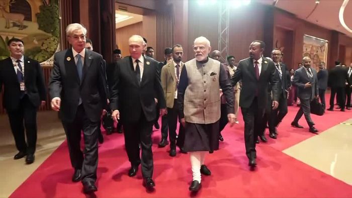 Lãnh đạo các quốc gia thành viên BRICS tham dự hội nghị tại New Delhi, Ấn Độ cuối tuần trước. Ảnh: Reuters