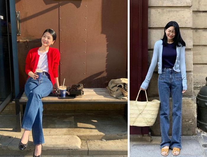 Phái đẹp có thể chọn cardigan ôm nhẹ để tổng thể gọn gàng hoặc oversized nếu thích vẻ ngoài thoải mái. Thêm sneaker là trẻ trung, ballet flats sẽ ngọt ngào hơn, còn loafer lại lập tức tăng vài phần thanh lịch. Một công thức nhưng đổi giày thôi cũng đủ biến hóa đủ kiểu rồi.