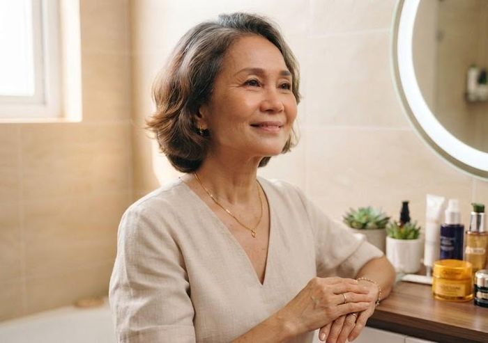 Vùng cổ dễ bị bỏ quên trong chăm sóc da. Ảnh: AI.