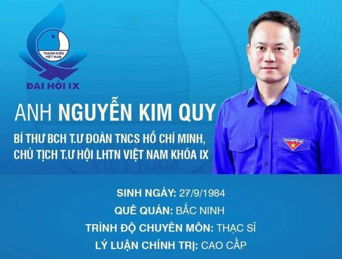 Anh Nguyễn Kim Quy làm Chủ tịch Trung ương Hội LHTN Việt Nam