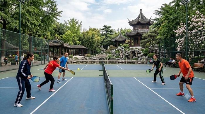 Môn thể thao Pickleball đang phát triển mạnh tại Trung Quốc. Ảnh minh hoạ: AI