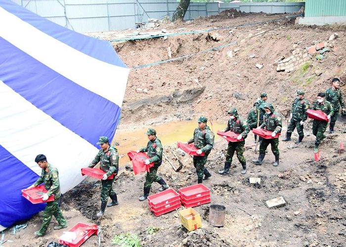 Ngày 16.9, lực lượng làm nhiệm vụ đã phát hiện, quy tập được 14 bộ hài cốt liệt sĩ tại Công viên Lê Thị Riêng