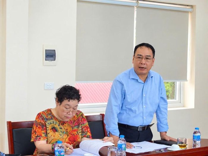Cục trưởng Cục Mỹ thuật, Nhiếp ảnh và Triển lãm Mã Thế Anh phát biểu tại cuộc họp