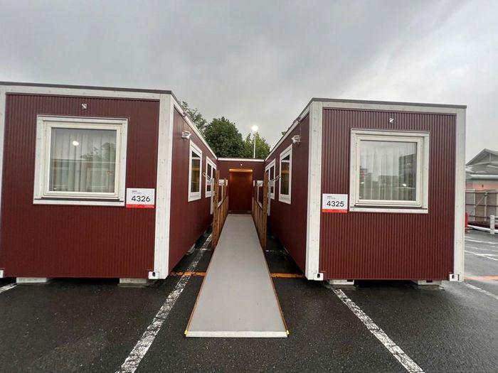 Các căn nhà container được bố trí lối đi thuận tiện, phục vụ nhu cầu lưu trú tại ASIAD 2026