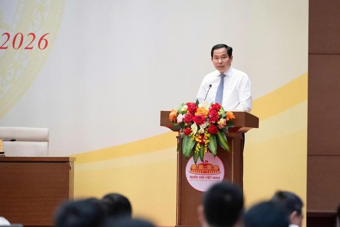 Tổng Thư ký, Chủ nhiệm Văn phòng Quốc hội Lê Quang Mạnh phát biểu tại Lễ ký Quy chế phối hợp công tác giữa bốn văn phòng Trung ương - Ảnh: chinhphu.vn/Toàn Thắng