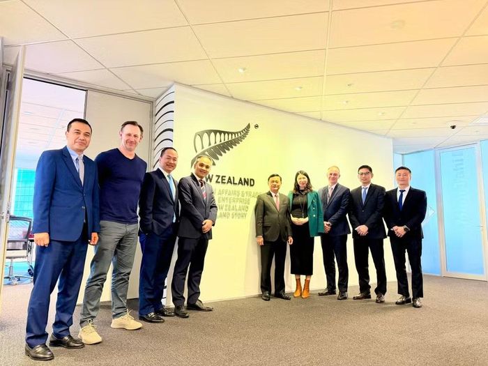 Đoàn công tác thăm và làm việc với Cơ quan Thương mại và Doanh nghiệp New Zealand. (Ảnh: Ban Chính sách, chiến lược Trung ương)