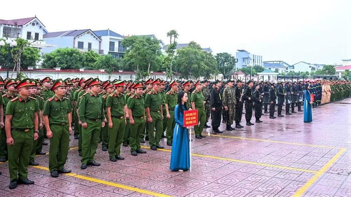 Các lực lượng tham gia diễn tập. (Ảnh: TH)