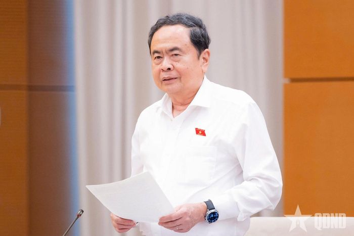  Chủ tịch Quốc hội Trần Thanh Mẫn phát biểu tại hội nghị. Ảnh: VŨ HIẾU