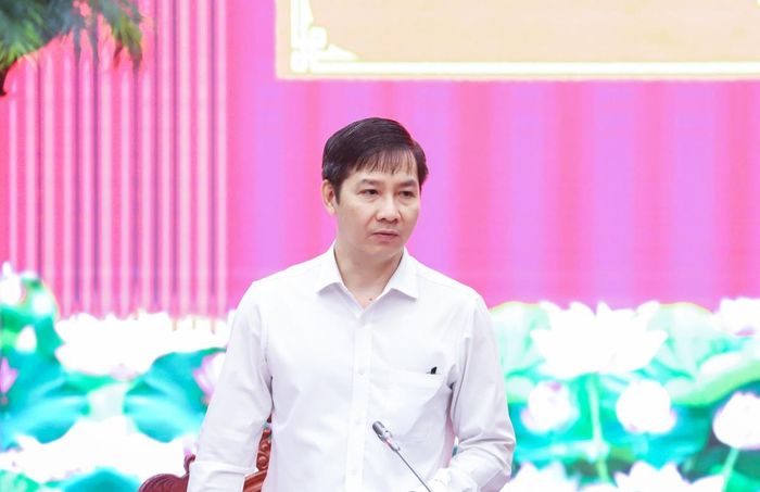 Phó Trưởng ban Tổ chức Trung ương Nguyễn Thành Tâm phát biểu tại hội nghị