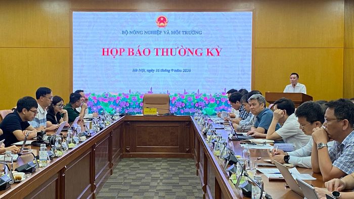  Họp báo sáng 16-9 của Bộ Nông nghiệp và Môi trường tại Hà Nội. Ảnh: PHÚC HẬU 