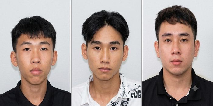 Tống Gia Lộc, Nguyễn Trọng Tiền và Phạm Quốc Toàn (từ trái qua). Ảnh: CA