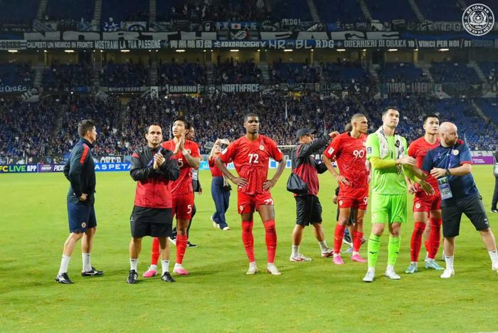 CLB Công an Hà Nội thi đấu với Gamba Osaka trong trận ra quân tại vòng phân hạng AFC Champions League Elite 2026/2027 trên sân Suita City. (Nguồn: TLSQ Việt Nam tại Osaka)