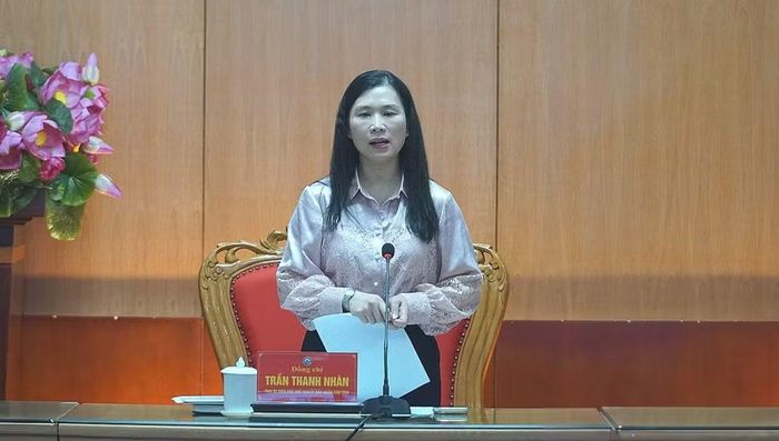 Phó Chủ tịch UBND tỉnh Lạng Sơn Trần Thanh Nhàn phát biểu kết luận cuộc họp - Ảnh: MK.