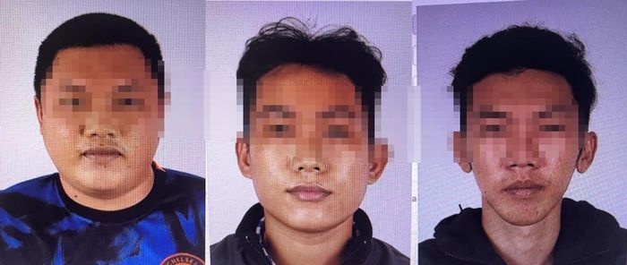 Các bị can Đoàn Trung Đăng, Đoàn Văn Luân, Lê Nhựt Băng (từ trái qua). Ảnh: Hoàng Đô
