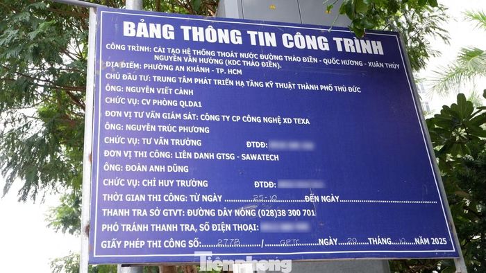 Thông tin về dự án cải tạo hệ thống thoát nước trên các tuyến đường ở khu dân cư Thảo Điền.