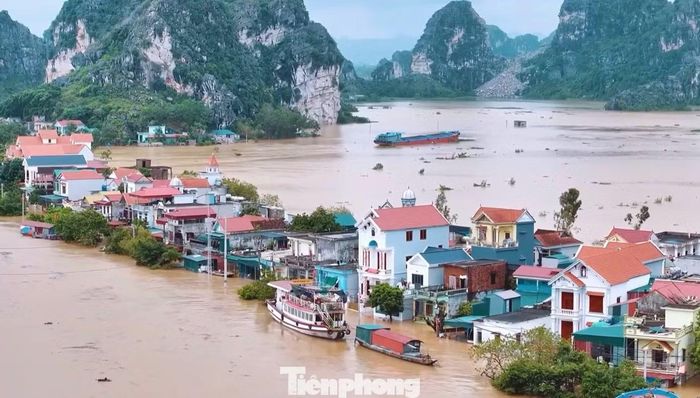 Khu vực Kênh Gà, Gia Viễn ngập lụt khi mưa lớn. Ảnh: TL