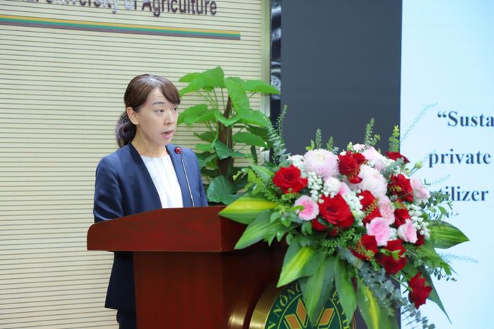 Bà Nishimura Emiko - Phó trưởng đại diện văn phòng JICA Việt Nam phát biểu.