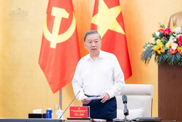 Tổng Bí thư, Chủ tịch nước Tô Lâm phát biểu. Ảnh: Media QH