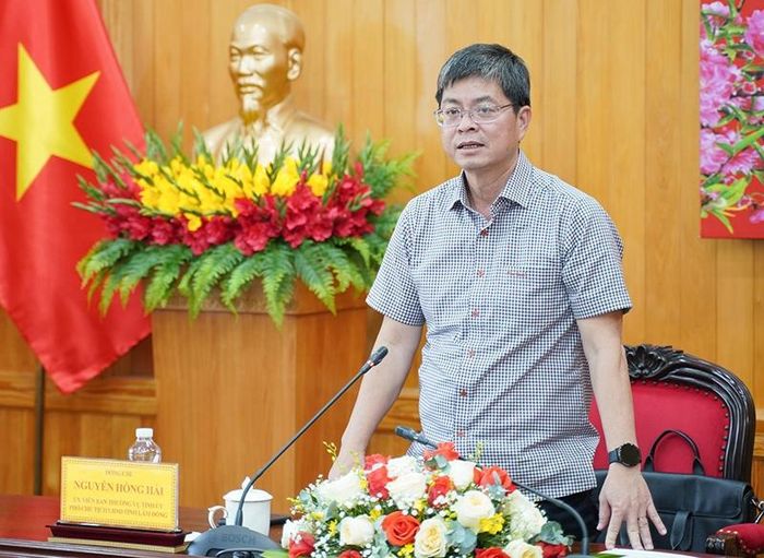 Ông Nguyễn Hồng Hải tại một cuộc họp về công tác quy hoạch của tỉnh Lâm Đồng.