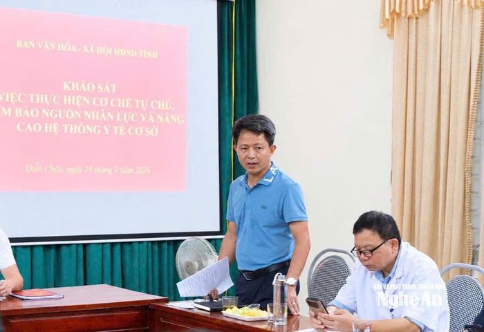 Đồng chí Hồ Ngọc Thái - Giám đốc Bệnh viện Đa khoa Diễn Châu. Ảnh: Nguyễn Vân