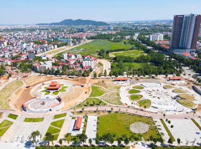 Toàn cảnh Đền thờ Bác Hồ và Công viên Văn miếu vừa được khánh thành của tỉnh Bắc Ninh. (Ảnh: Thanh Thương/TTXVN)