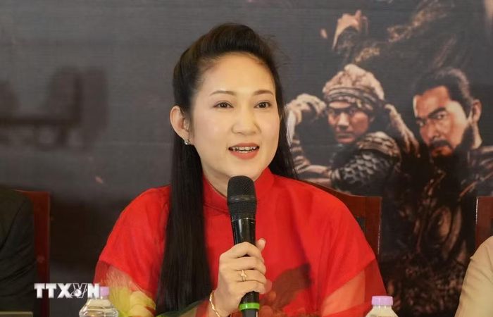 Nghệ sỹ Nhân dân Nguyễn Thị Thanh Thúy, Phó Giám đốc Sở Văn hóa và Thể thao Thành phố Hồ Chí Minh, phát biểu. (Ảnh: Hữu Duyên/TTXVN)