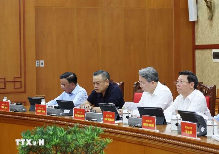 Các đại biểu tham dự Phiên họp thứ hai Thường trực Ban Chỉ đạo Trung ương về sửa đổi, bổ sung Điều lệ Đảng. (Ảnh: Thống Nhất/TTXVN)