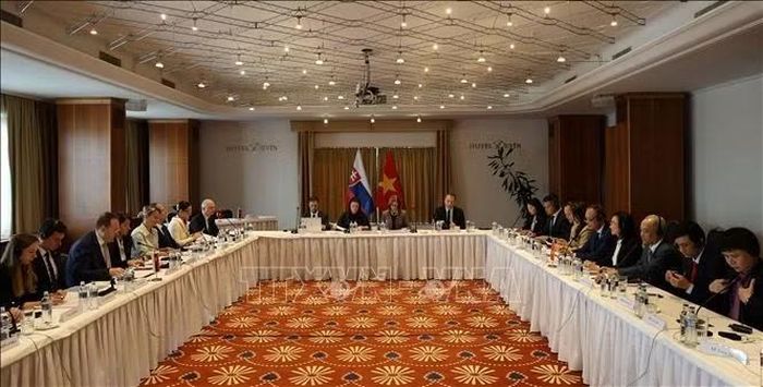 Quang cảnh Phiên toàn thể Khóa họp lần thứ VIII UBLCP Việt Nam – Cộng hoà Slovakia. Ảnh: Quang Hò/aPv TTXVN tại CH Séc
