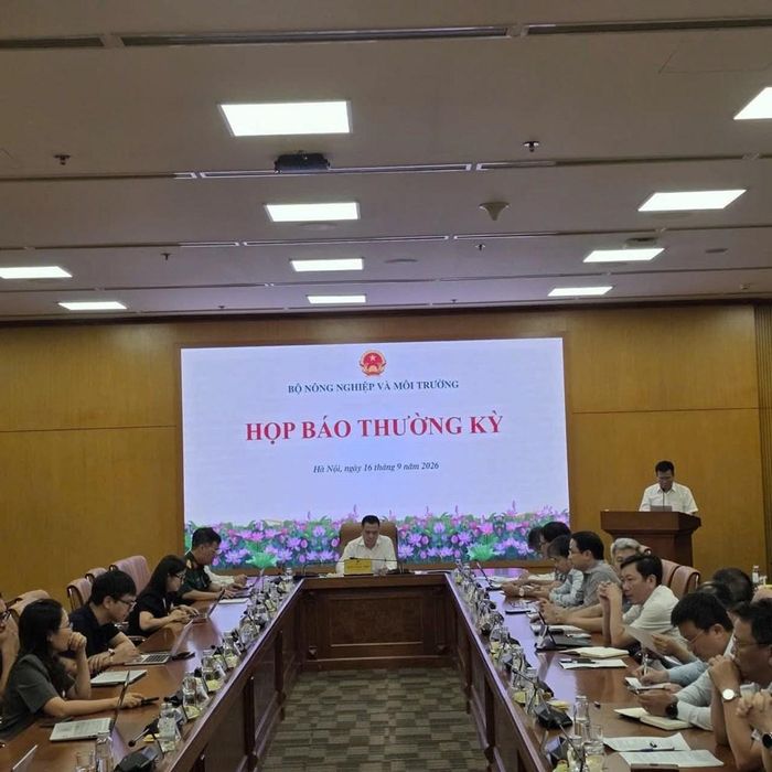Toàn cảnh buổi họp báo thường kỳ của Bộ Nông nghiệp và Môi trường sáng 16/9. Ảnh: Bích Hồng/Bnews/vnanet.vn