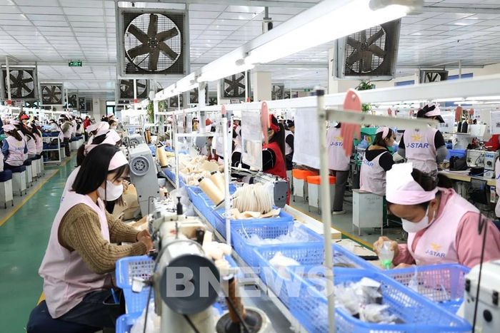 Hoạt động sản xuất tại Công ty TNHH J-Star Vina Tuyên Quang. Ảnh: Minh Tâm-TTXVN