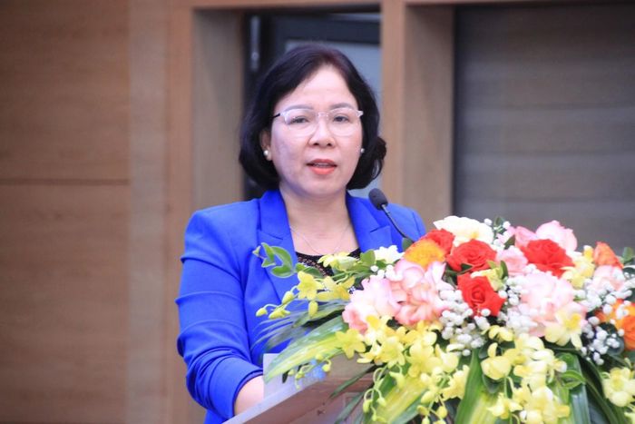 Bà Trần Thị Thanh Lam, Phó Chủ nhiệm Ủy ban Văn hóa - Xã hội của Quốc hội khoá XVI, phát biểu
