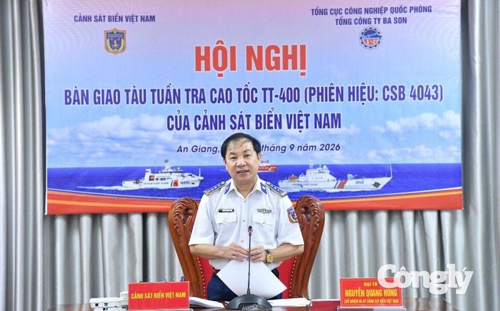 Đại tá Nguyễn Quang Hùng, Cục trưởng, Cục Hậu cần - Kỹ thuật Cảnh sát biển Việt Nam kết luật tại Hội nghị