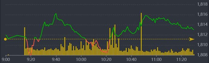 Diễn biến VN-Index sáng nay.