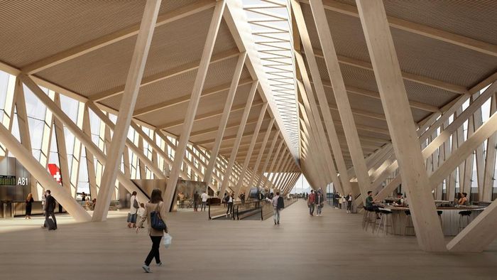 Nhà ga mới của sân bay Zurich, Thụy Sĩ được thiết kế bởi Bjarke Ingels. Ảnh: Bjarke Ingels Group