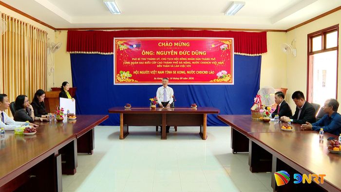 Chủ tịch HĐND thành phố Nguyễn Đức Dũng phát biểu tại buổi thăm. Ảnh: HOÀN VŨ - VĂN HÙNG