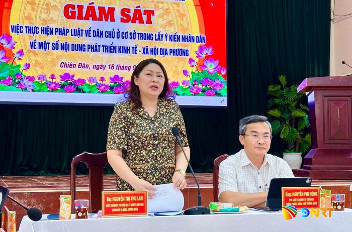 Phó Chủ tịch Thường trực Ủy ban MTTQ Việt Nam thành phố Nguyễn Thị Thu Lan kết luận buổi giám sát. Ảnh: ALĂNG NGƯỚC