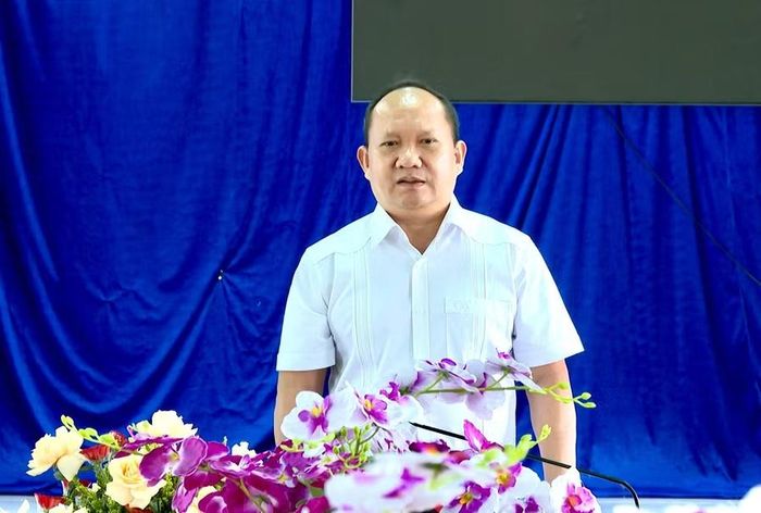 Phó Bí thư Thường trực Tỉnh ủy, Chủ tịch HĐND tỉnh Rah Lan Chung phát biểu tại buổi làm việc. Ảnh: P.D