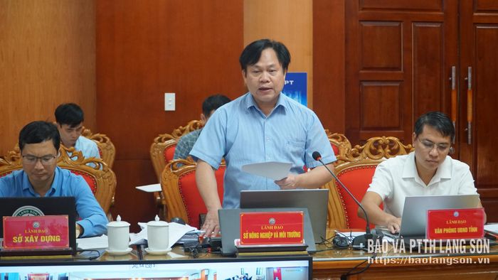 Lãnh đạo Sở Nông nghiệp và Môi trường trình bày báo cáo tại cuộc họp