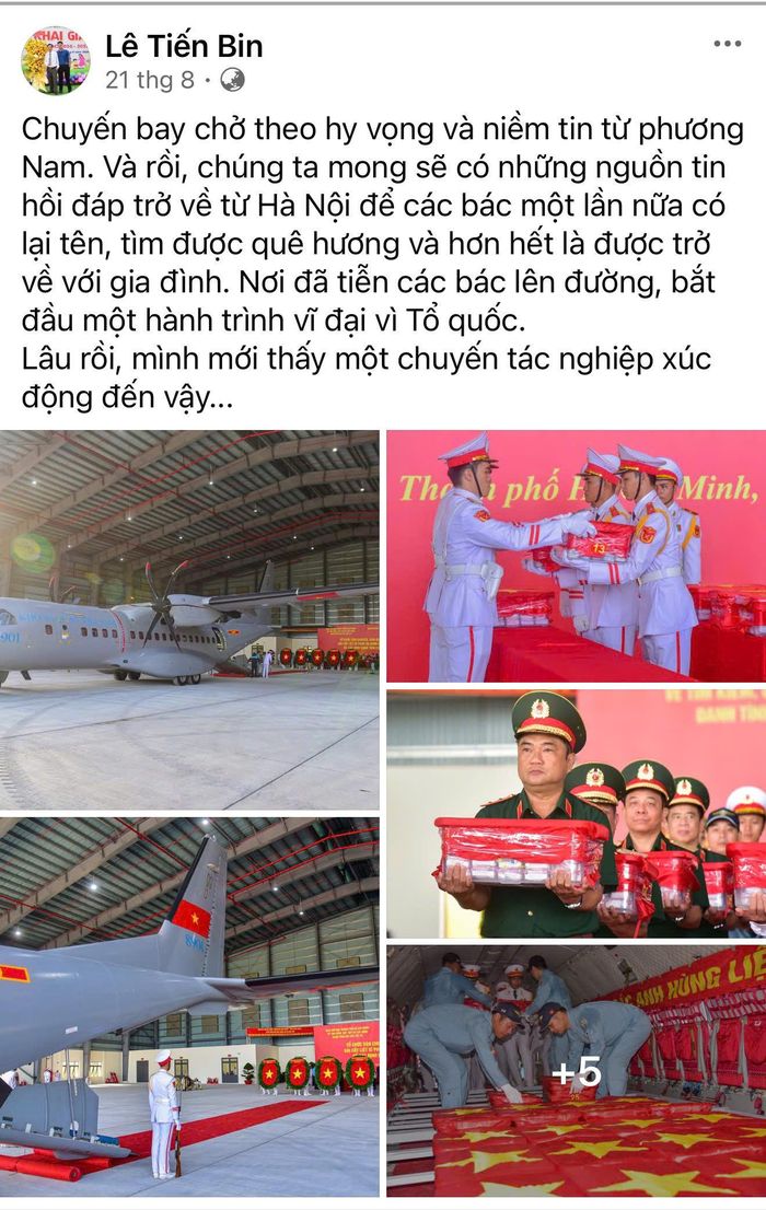 Dòng cảm xúc trên trang cá nhân phóng viên Lê Tiến