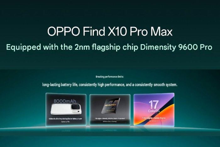 OPPO Find X10 Pro Max cũng được xác nhận dùng chip Dimensity 9600 Pro