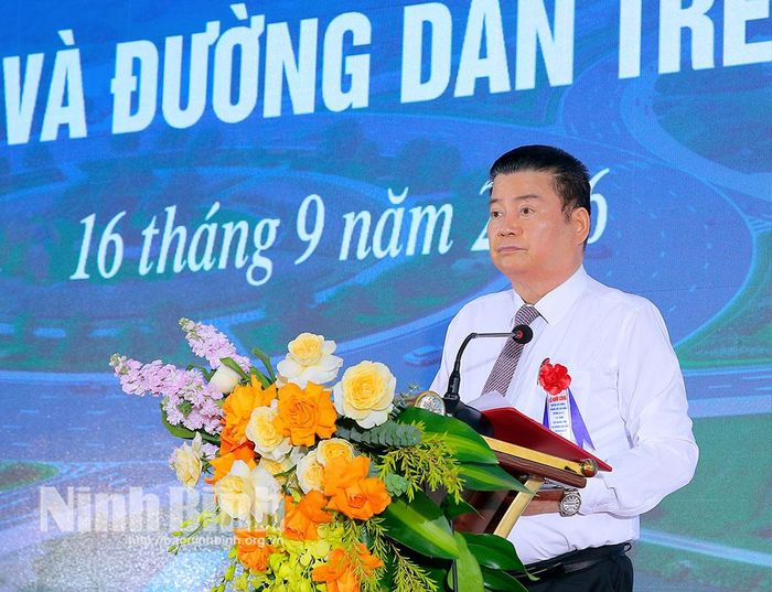 Ông Nguyễn Xuân Thành, Chủ tịch Tập đoàn Xuân Thành phát biểu tại lễ khởi công.